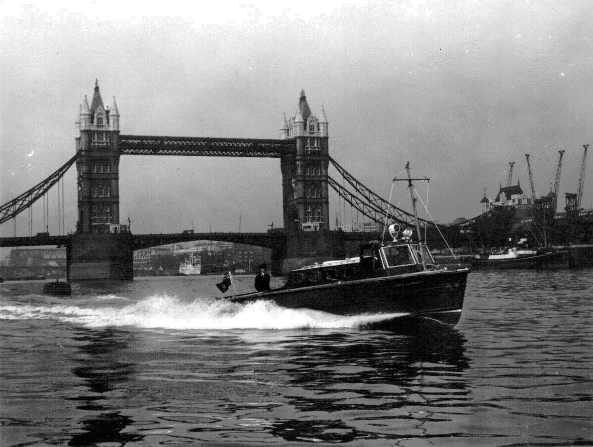 The Thames River Police in action in the early 1960's.